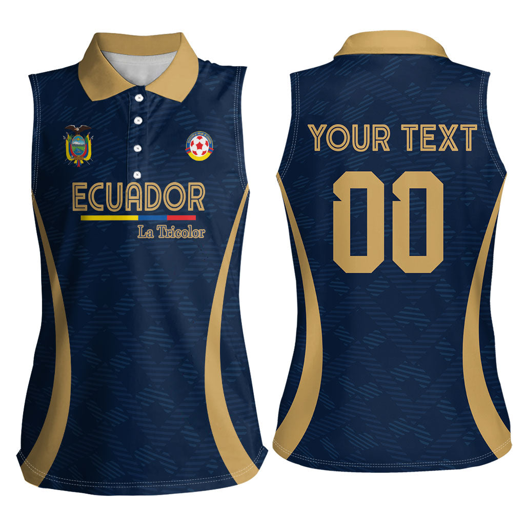 Custom Ecuador 2026 World Football Women Sleeveless Polo Shirt La Tri Go Champion