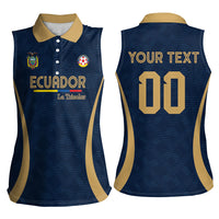 Custom Ecuador 2026 World Football Women Sleeveless Polo Shirt La Tri Go Champion
