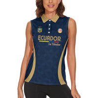 Custom Ecuador 2026 World Football Women Sleeveless Polo Shirt La Tri Go Champion