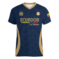 Custom Ecuador 2026 World Football Women V-Neck T-Shirt La Tri Go Champion