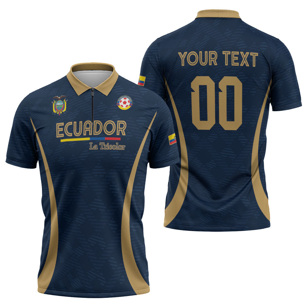 Custom Ecuador 2026 World Football Zipper Polo Shirt La Tri Go Champion
