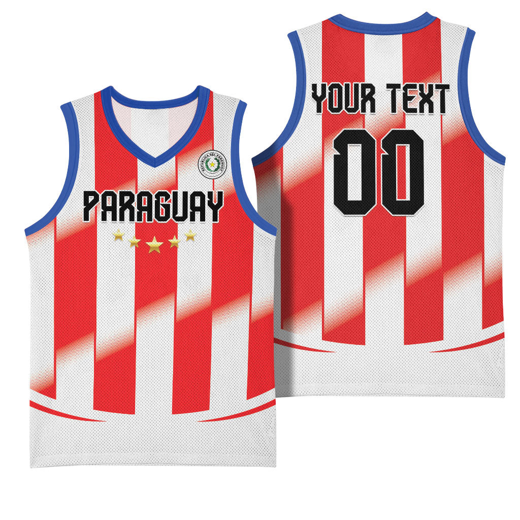 Custom Paraguay 2026 World Football Basketball Jersey La Albirroja Go Champion
