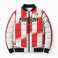 Custom Paraguay 2026 World Football Bomber Puffer Jacket La Albirroja Go Champion