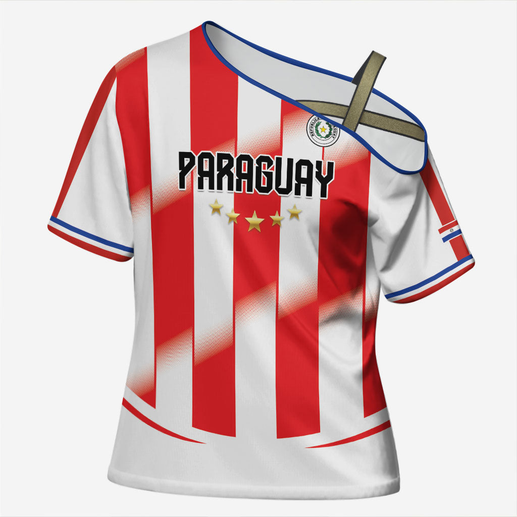 Custom Paraguay 2026 World Football Cross Shoulder Shirt La Albirroja Go Champion