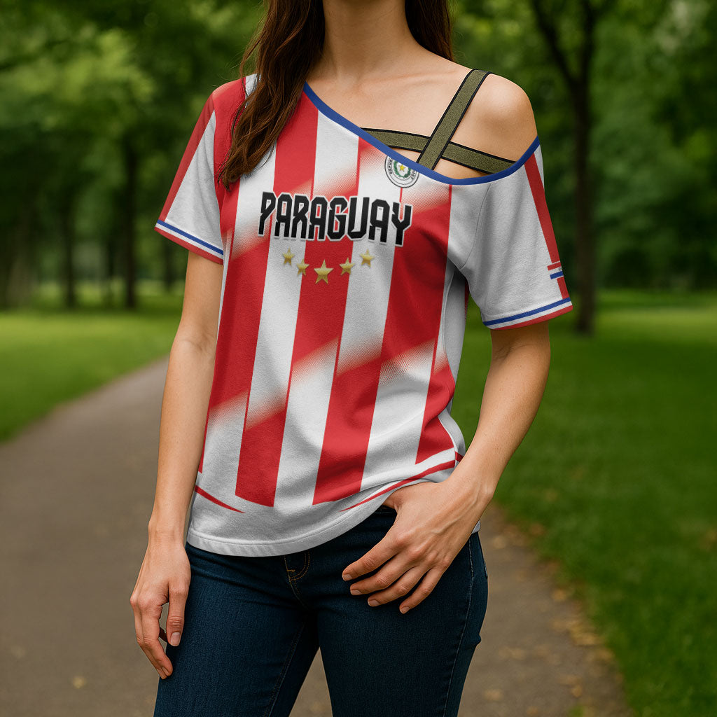 Custom Paraguay 2026 World Football Cross Shoulder Shirt La Albirroja Go Champion