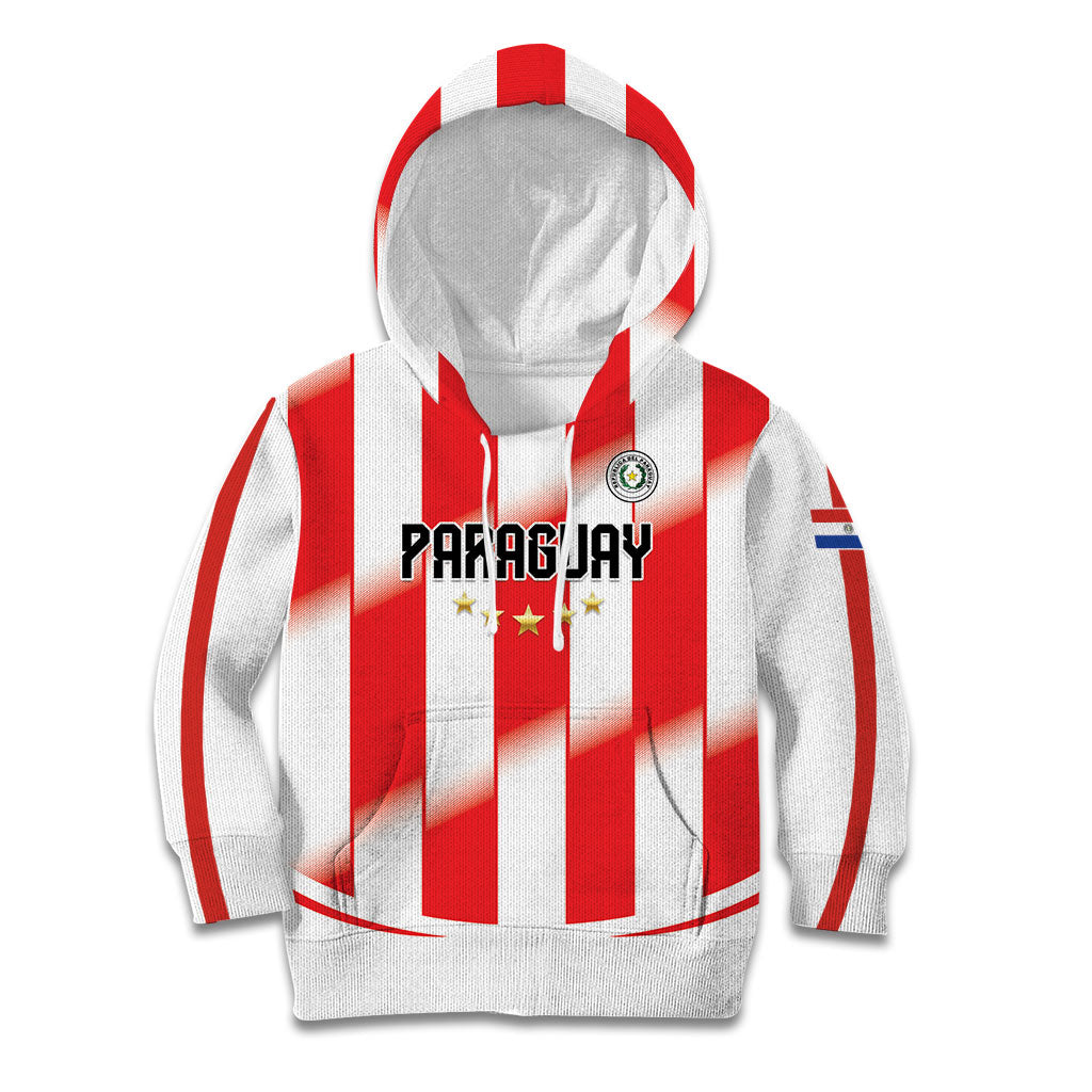 Custom Paraguay 2026 World Football Kid Hoodie La Albirroja Go Champion