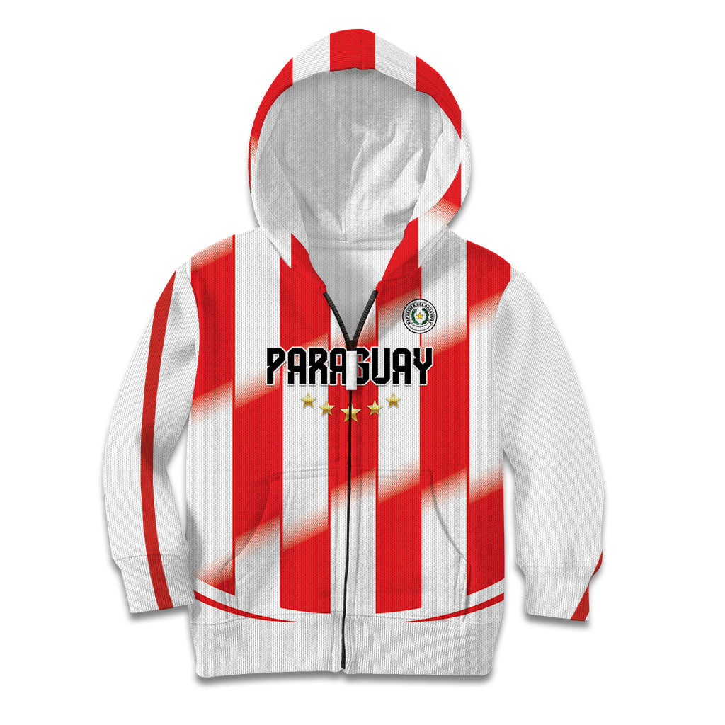 Custom Paraguay 2026 World Football Kid Hoodie La Albirroja Go Champion