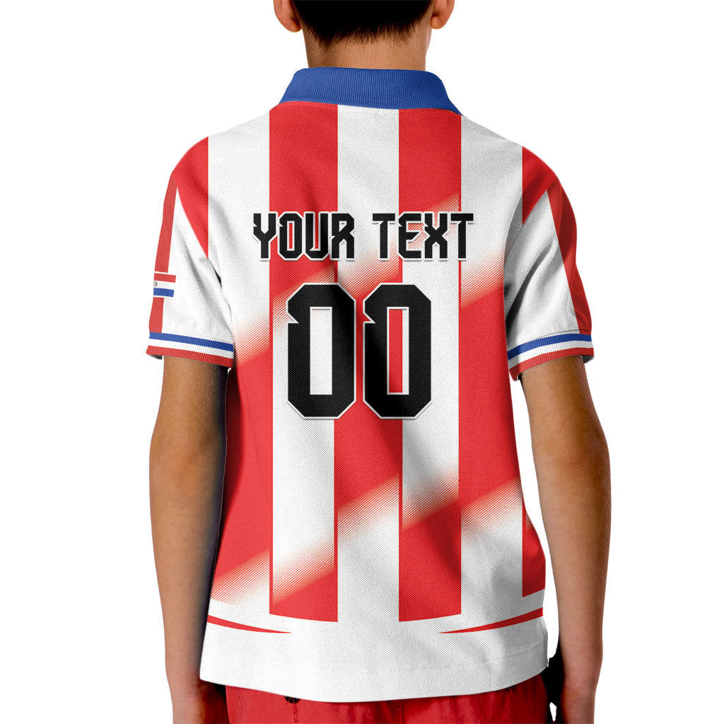 Custom Paraguay 2026 World Football Kid Polo Shirt La Albirroja Go Champion