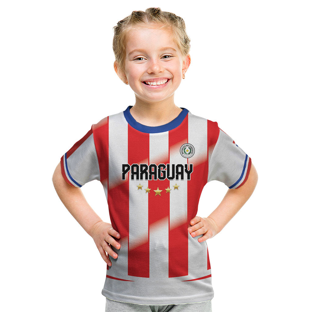 Custom Paraguay 2026 World Football Kid T Shirt La Albirroja Go Champion