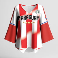 Custom Paraguay 2026 World Football Kimono Sleeve Blouse La Albirroja Go Champion