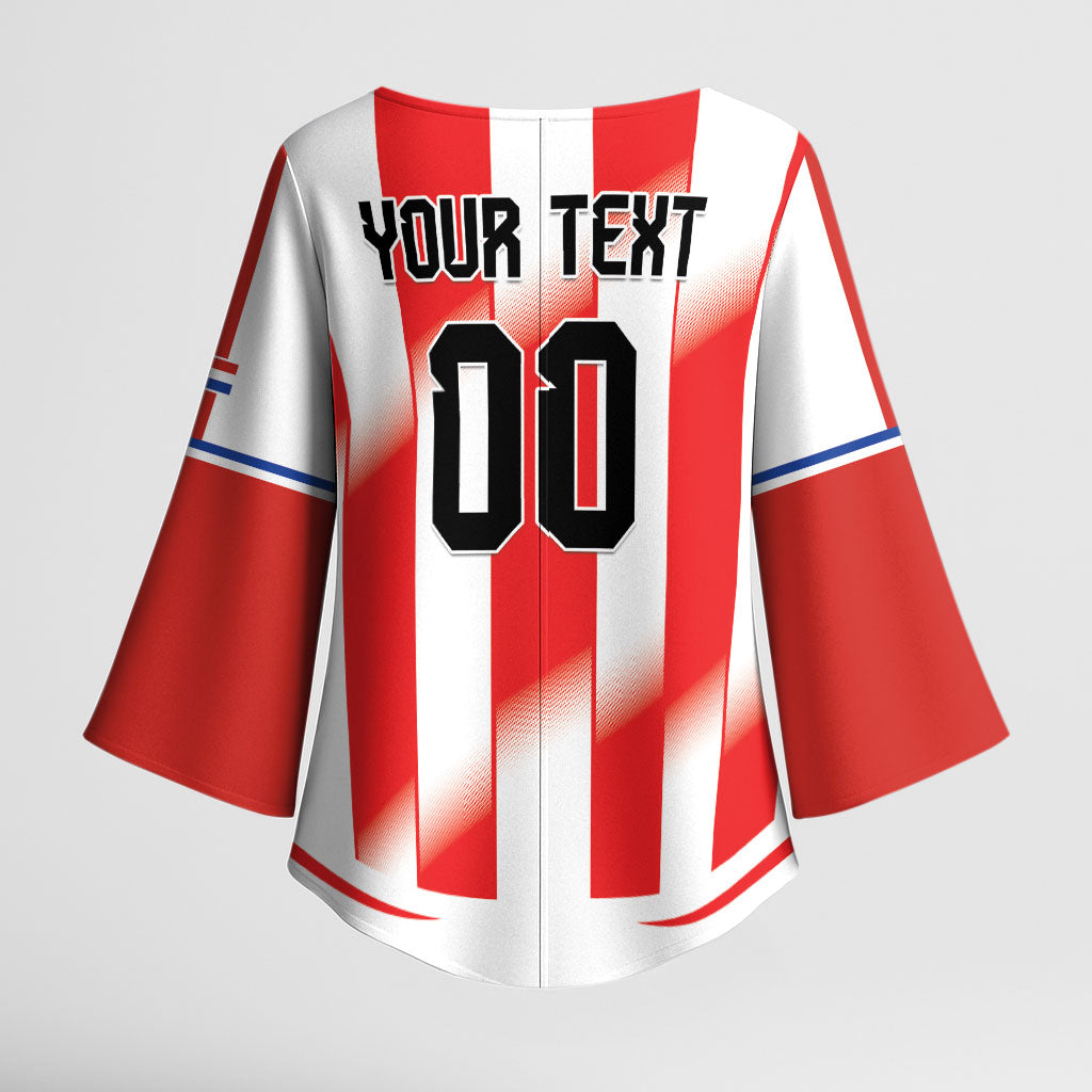 Custom Paraguay 2026 World Football Kimono Sleeve Blouse La Albirroja Go Champion