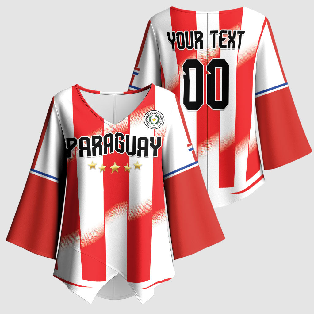 Custom Paraguay 2026 World Football Kimono Sleeve Blouse La Albirroja Go Champion
