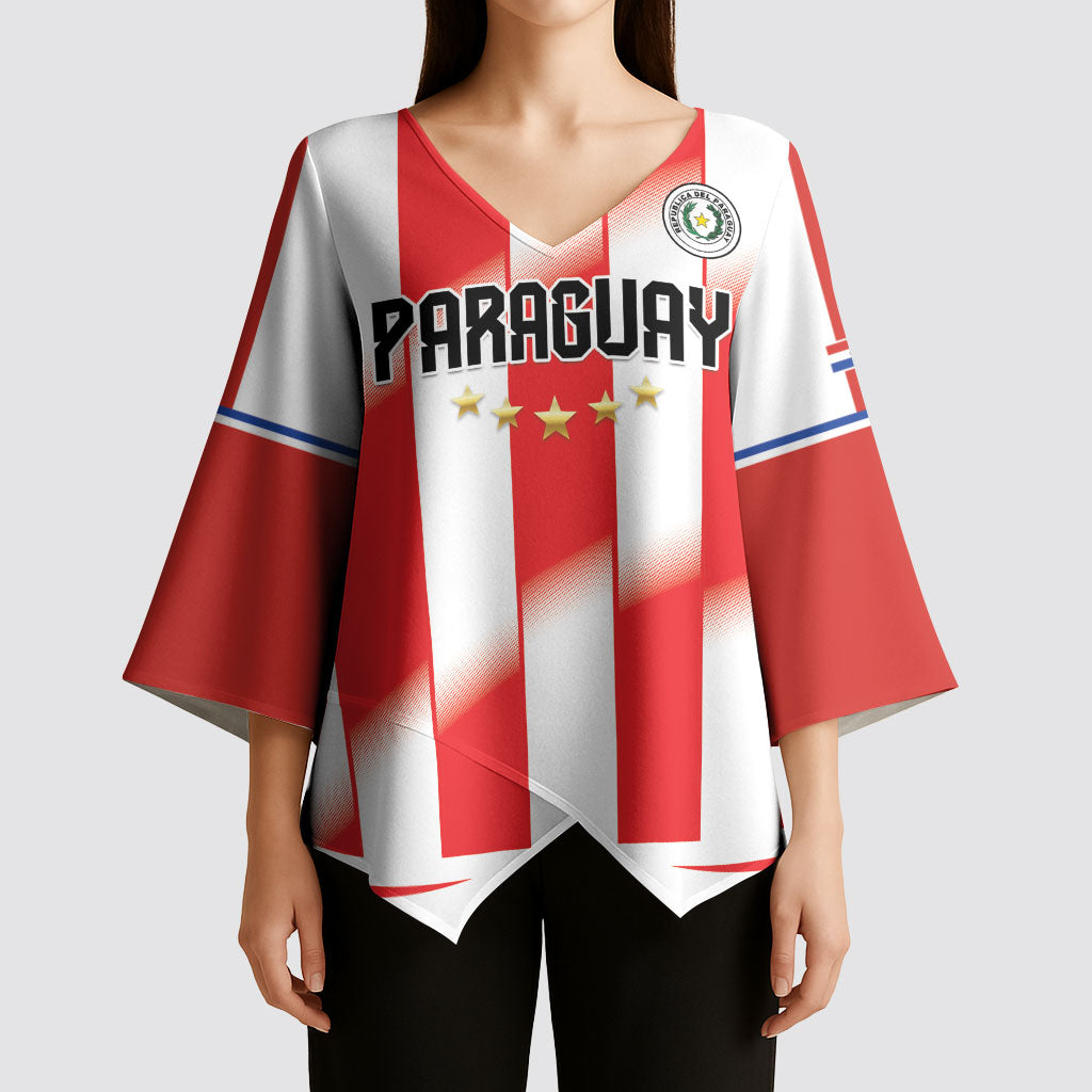 Custom Paraguay 2026 World Football Kimono Sleeve Blouse La Albirroja Go Champion