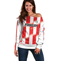 Custom Paraguay 2026 World Football Off Shoulder Sweater La Albirroja Go Champion