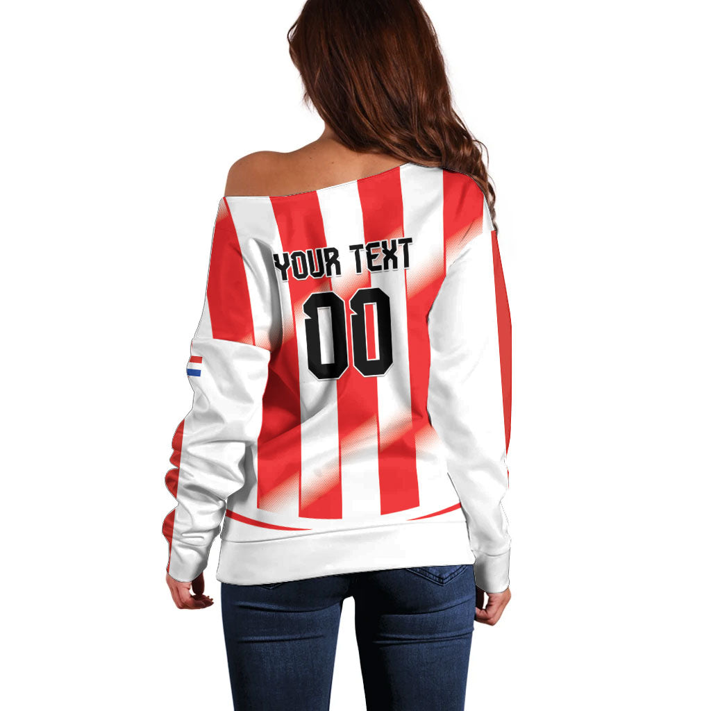 Custom Paraguay 2026 World Football Off Shoulder Sweater La Albirroja Go Champion