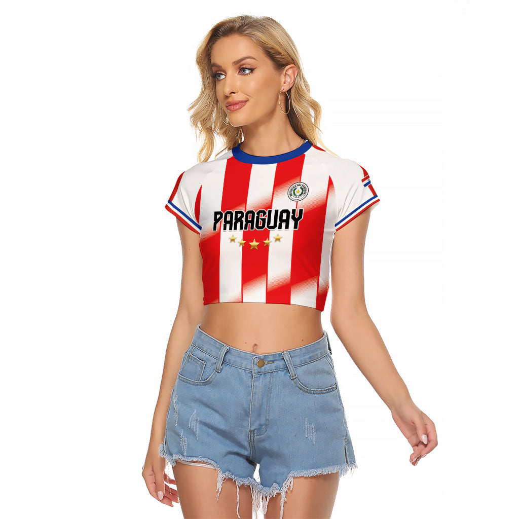 Custom Paraguay 2026 World Football Raglan Cropped T Shirt La Albirroja Go Champion