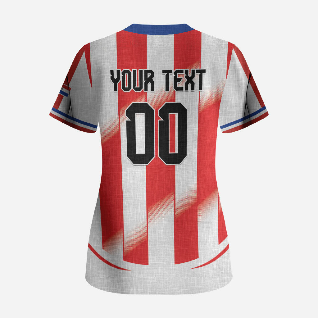 Custom Paraguay 2026 World Football Scrub Top La Albirroja Go Champion