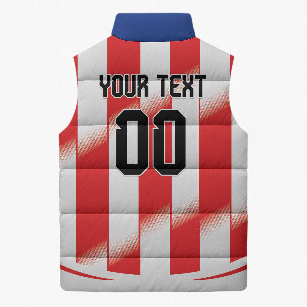 Custom Paraguay 2026 World Football Sleeveless Puffer Jacket La Albirroja Go Champion