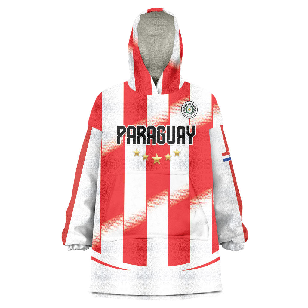 Custom Paraguay 2026 World Football Wearable Blanket Hoodie La Albirroja Go Champion