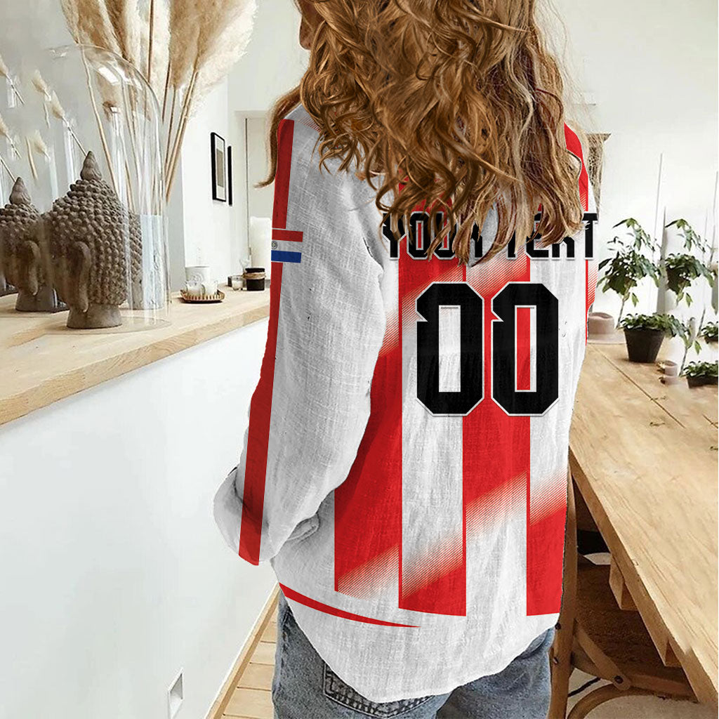 Custom Paraguay 2026 World Football Women Casual Shirt La Albirroja Go Champion