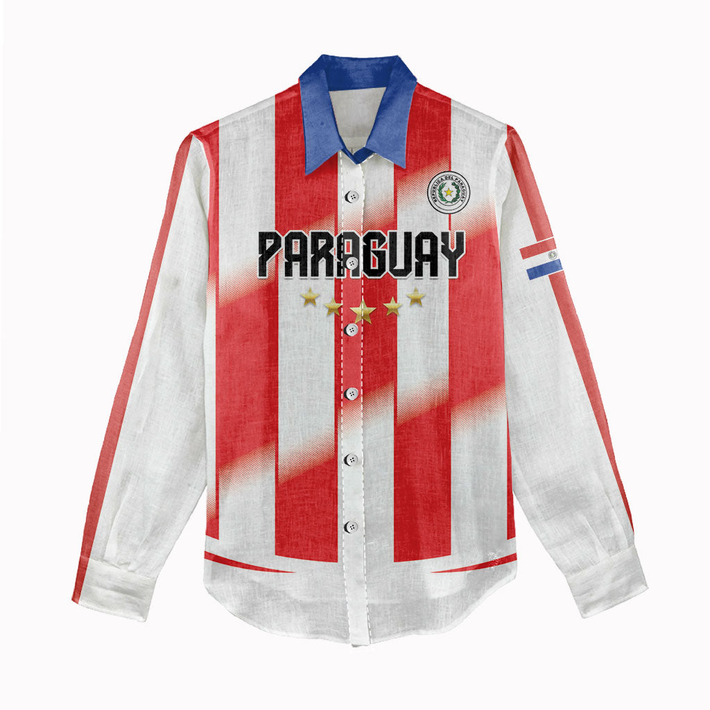 Custom Paraguay 2026 World Football Women Casual Shirt La Albirroja Go Champion