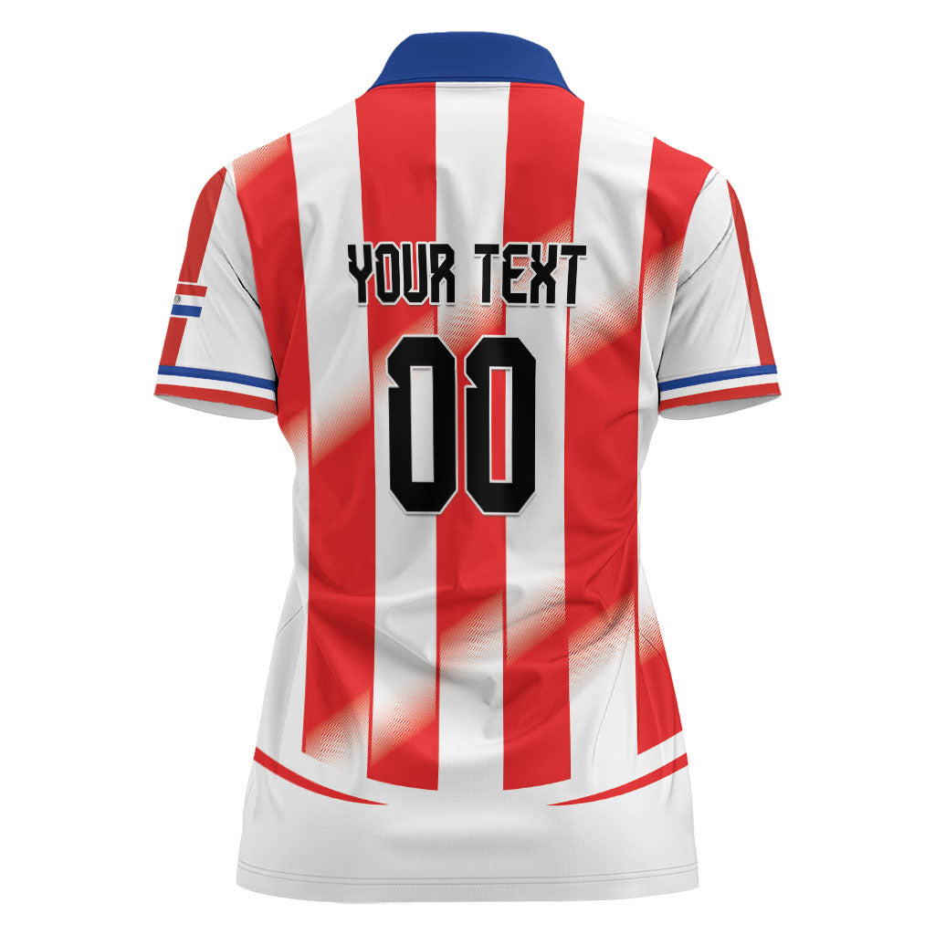 Custom Paraguay 2026 World Football Women Polo Shirt La Albirroja Go Champion