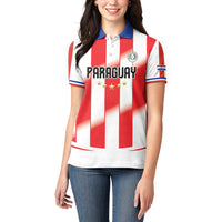Custom Paraguay 2026 World Football Women Polo Shirt La Albirroja Go Champion