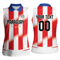 Custom Paraguay 2026 World Football Women Sleeveless Polo Shirt La Albirroja Go Champion