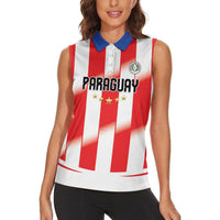 Custom Paraguay 2026 World Football Women Sleeveless Polo Shirt La Albirroja Go Champion