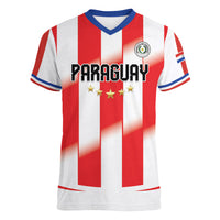 Custom Paraguay 2026 World Football Women V-Neck T-Shirt La Albirroja Go Champion