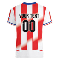Custom Paraguay 2026 World Football Women V-Neck T-Shirt La Albirroja Go Champion