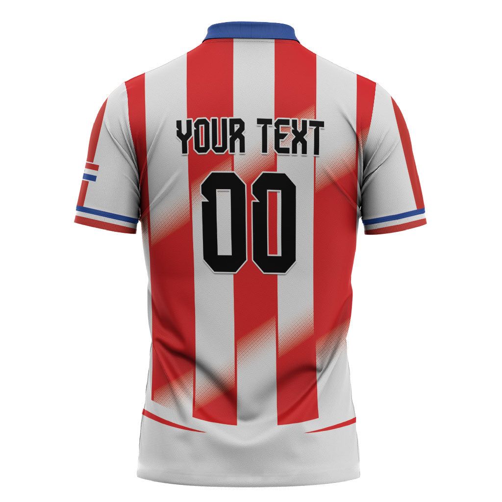 Custom Paraguay 2026 World Football Zipper Polo Shirt La Albirroja Go Champion
