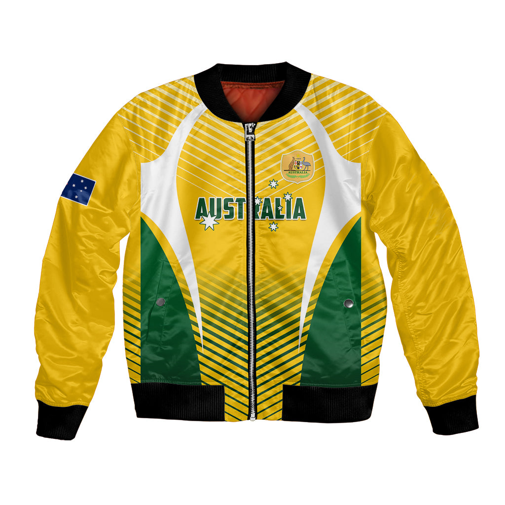 Australia Soccer Bomber Jacket Matildas Sporty Yellow Version - Wonder Print Shop