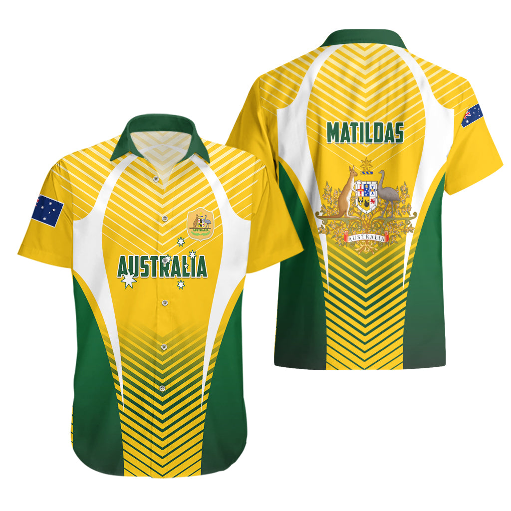 Australia Soccer Hawaiian Shirt Matildas Sporty Yellow Version - Wonder Print Shop