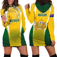 Australia Soccer Hoodie Dress Matildas Sporty Yellow Version - Wonder Print Shop