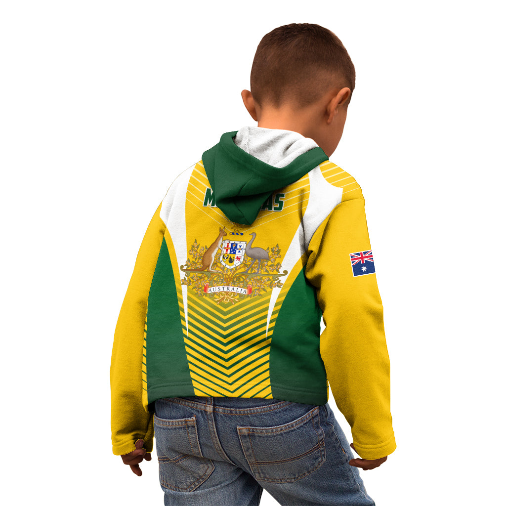 Australia Soccer Kid Hoodie Matildas Sporty Yellow Version - Wonder Print Shop