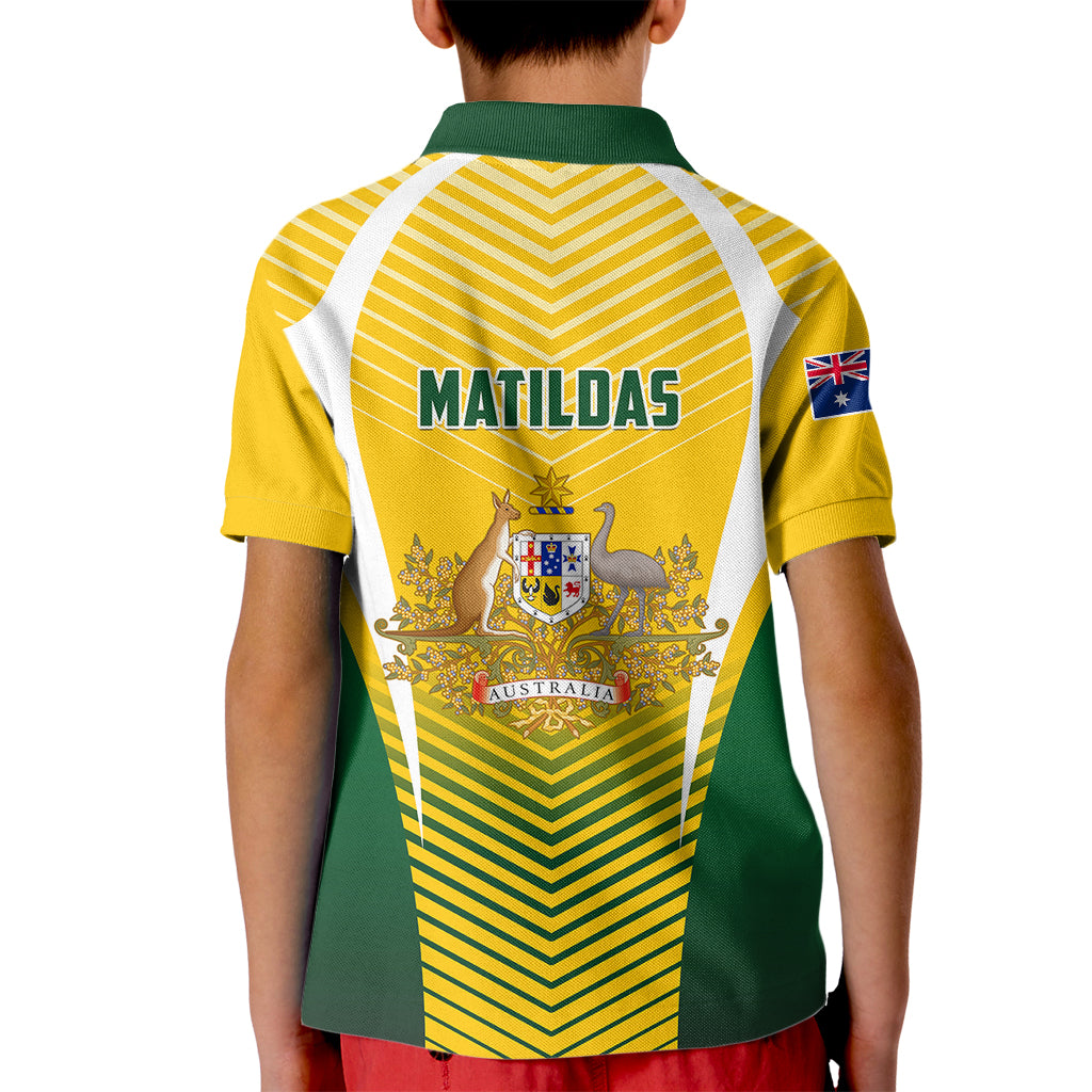 Australia Soccer Kid Polo Shirt Matildas Sporty Yellow Version - Wonder Print Shop