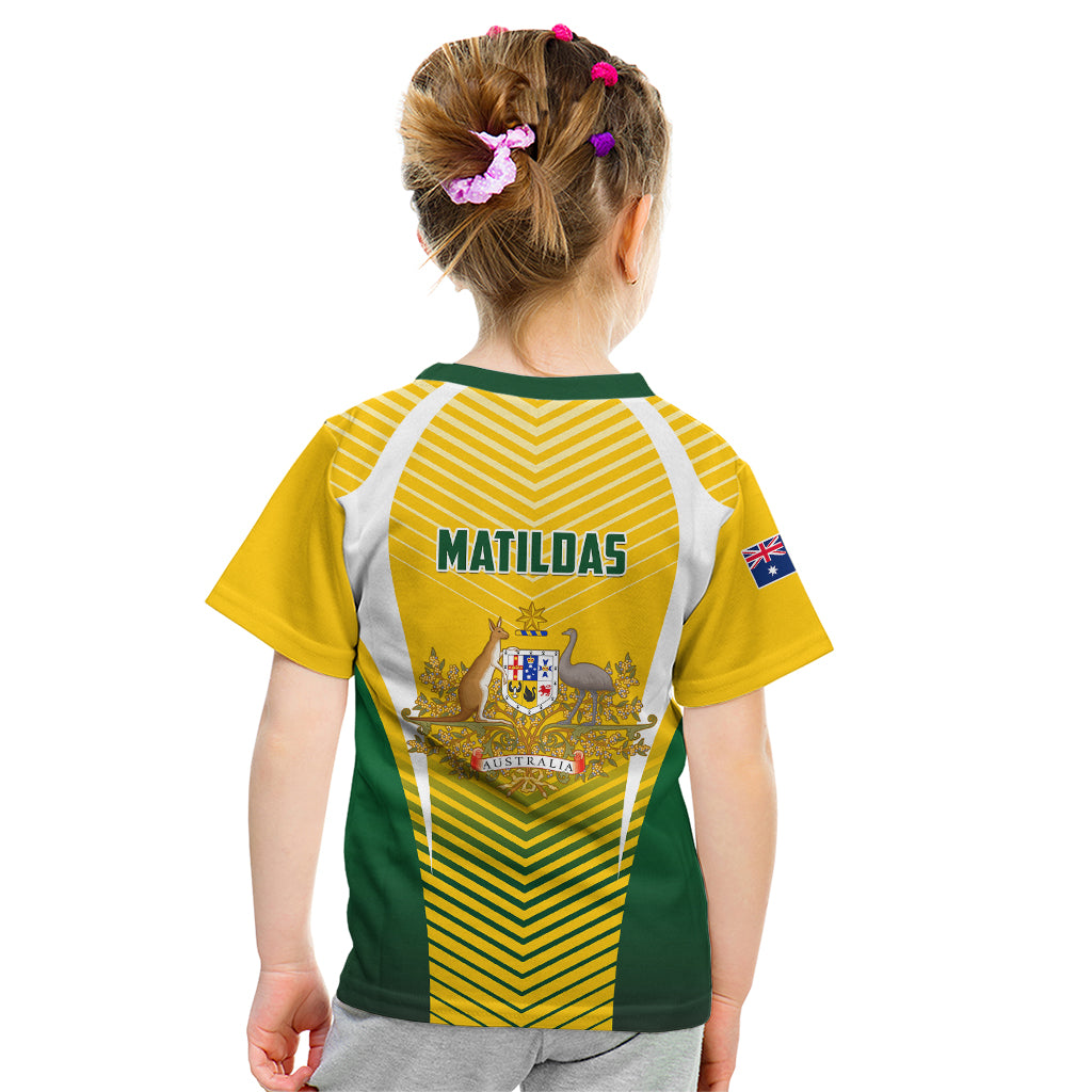 Australia Soccer Kid T Shirt Matildas Sporty Yellow Version - Wonder Print Shop