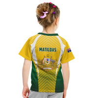 Australia Soccer Kid T Shirt Matildas Sporty Yellow Version - Wonder Print Shop