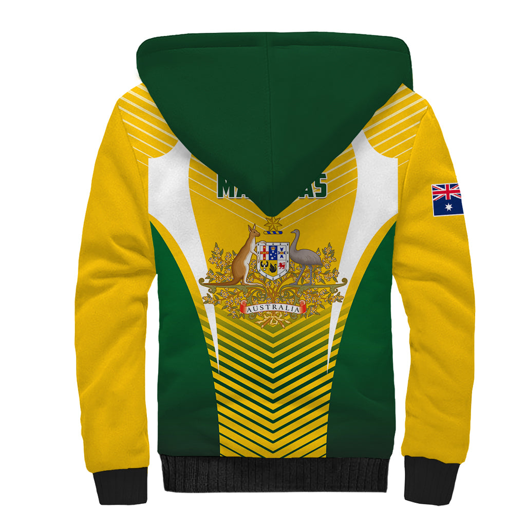 Australia Soccer Sherpa Hoodie Matildas Sporty Yellow Version - Wonder Print Shop