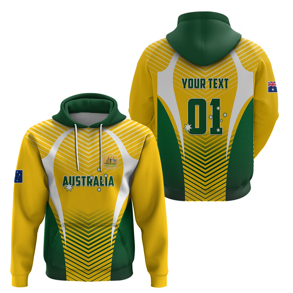 Personalised Australia Soccer Hoodie Matildas Sporty Yellow Version - Wonder Print Shop