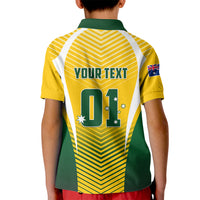 Personalised Australia Soccer Kid Polo Shirt Matildas Sporty Yellow Version - Wonder Print Shop