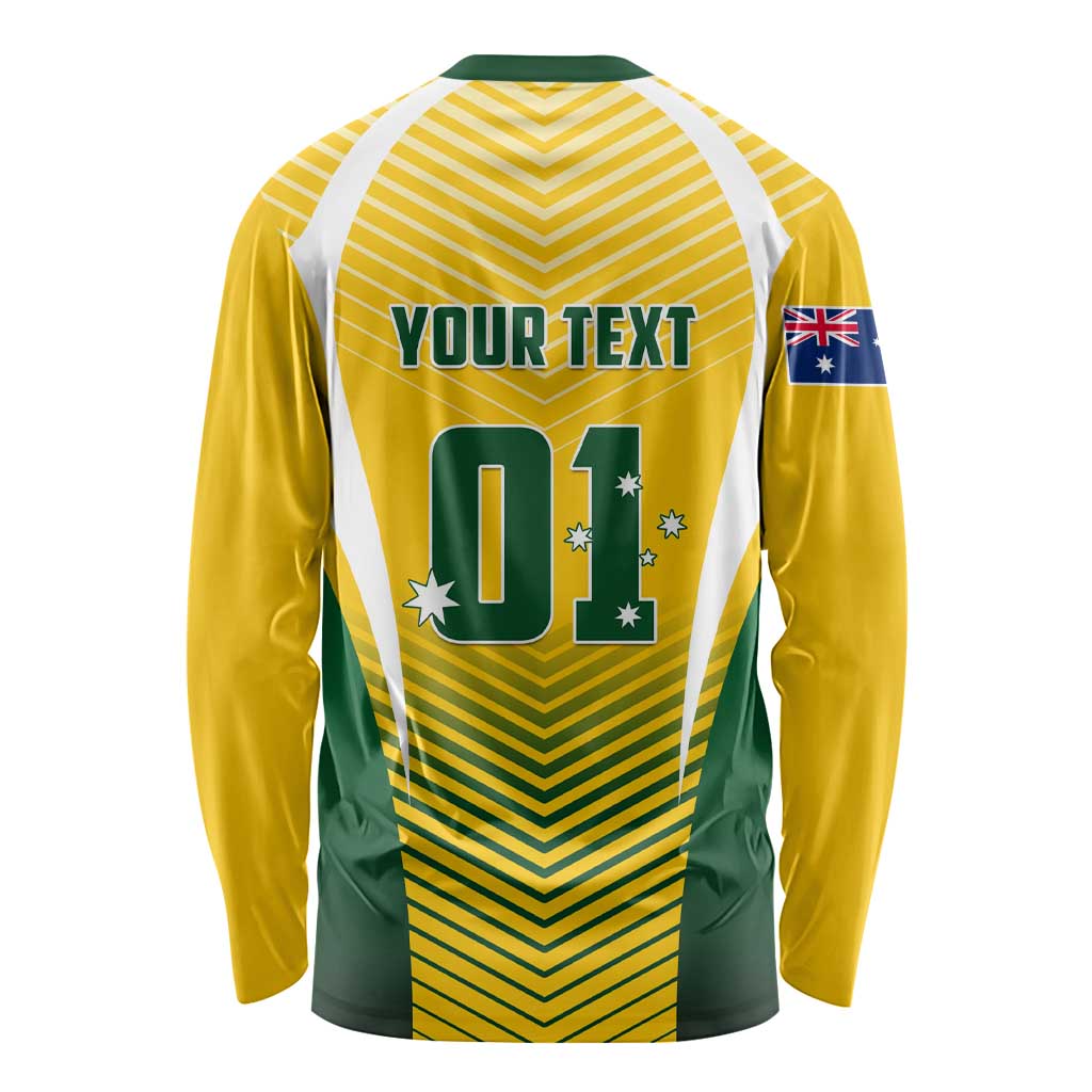 Personalised Australia Soccer Long Sleeve Shirt Matildas Sporty Yellow Version LT01