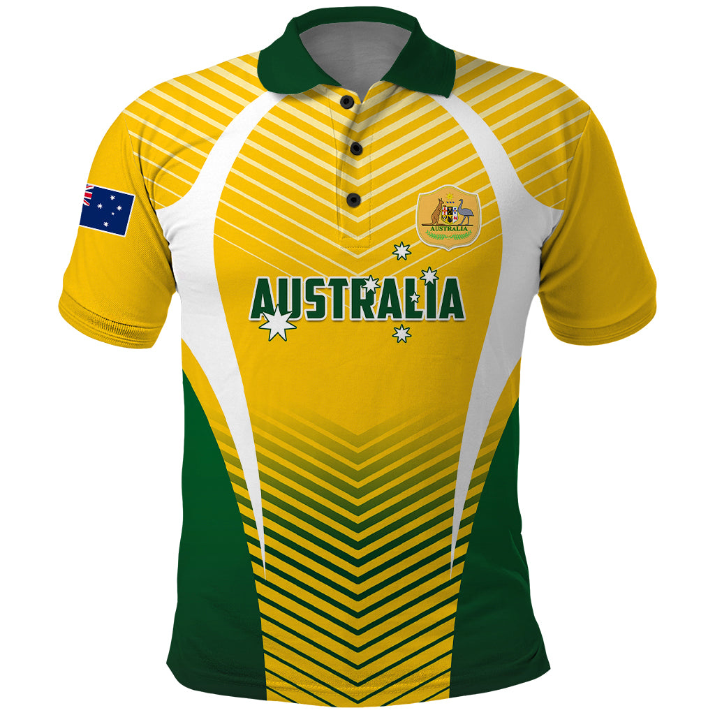 Personalised Australia Soccer Polo Shirt Matildas Sporty Yellow Version - Wonder Print Shop