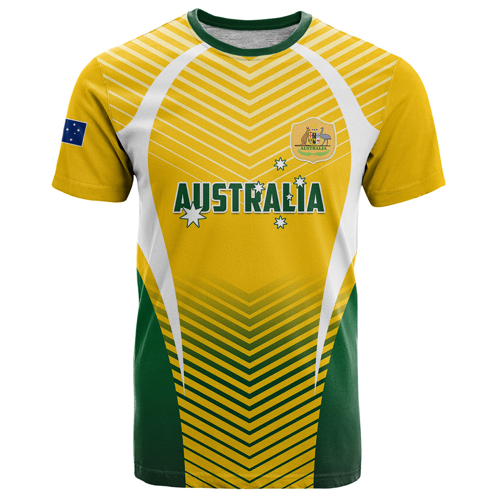 Personalised Australia Soccer T Shirt Matildas Sporty Yellow Version - Wonder Print Shop