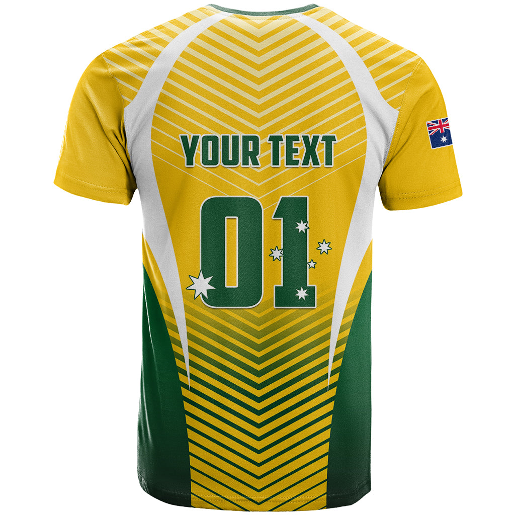 Personalised Australia Soccer T Shirt Matildas Sporty Yellow Version - Wonder Print Shop