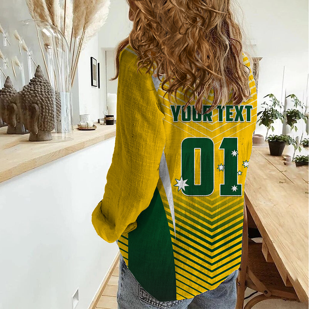 Personalised Australia Soccer Women Casual Shirt Matildas Sporty Yellow Version - Wonder Print Shop