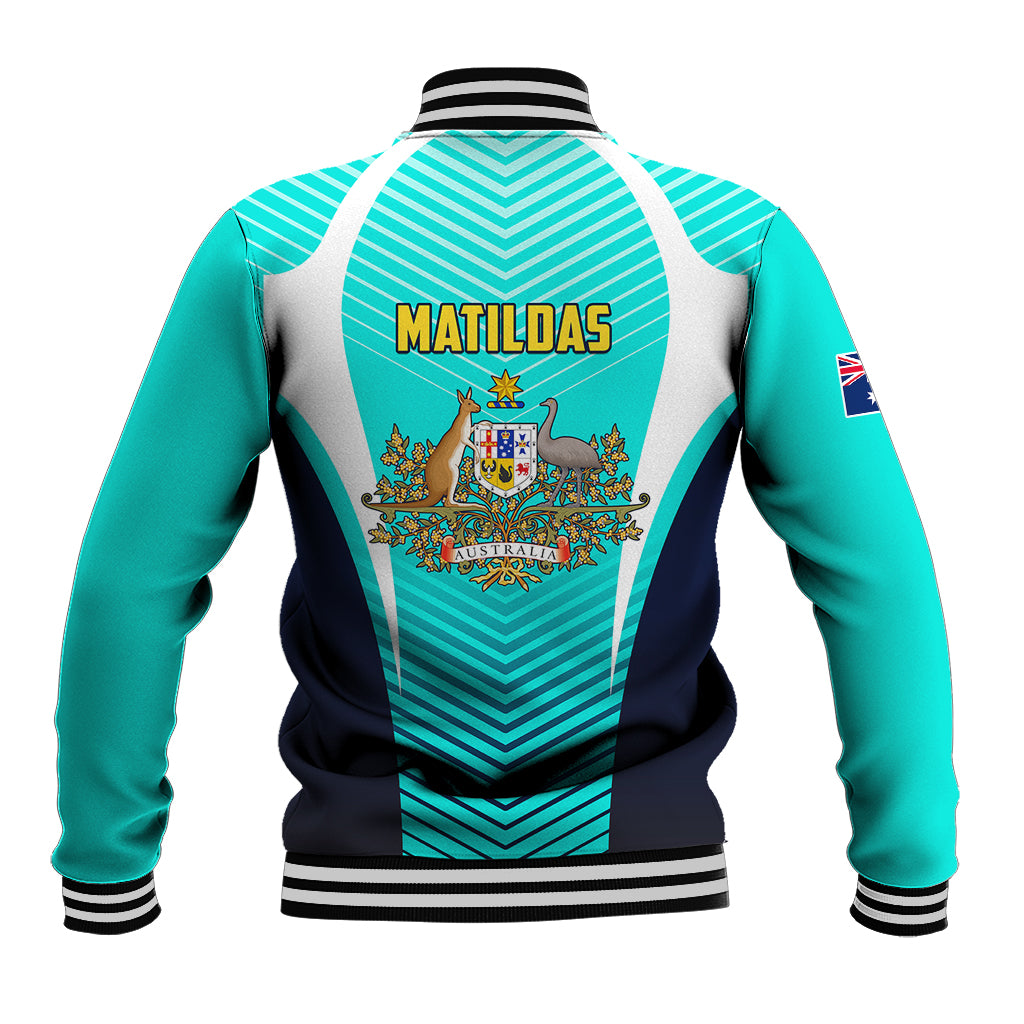 Australia Soccer Baseball Jacket Matildas Sporty Turquoise Version - Wonder Print Shop