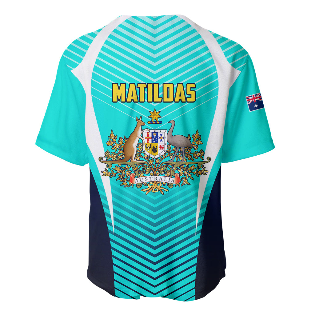 Australia Soccer Baseball Jersey Matildas Sporty Turquoise Version - Wonder Print Shop