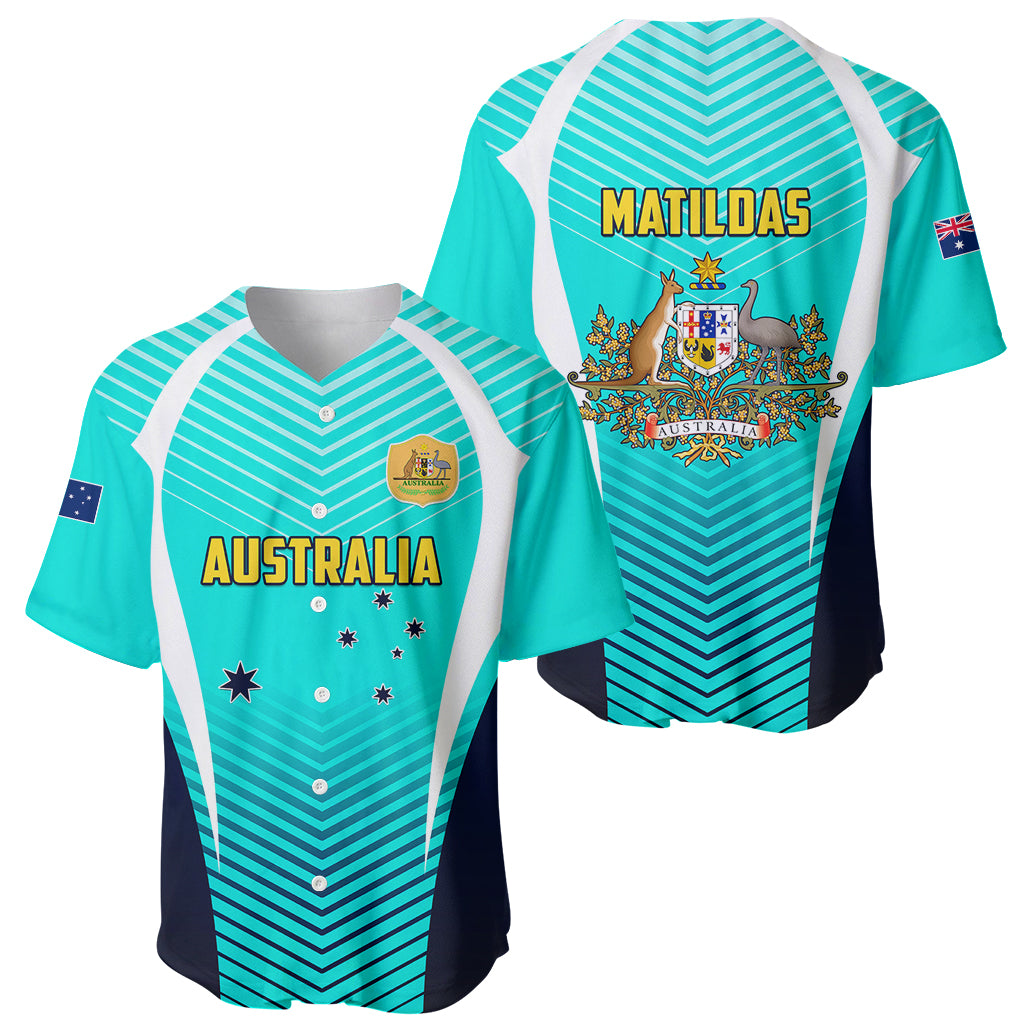 Australia Soccer Baseball Jersey Matildas Sporty Turquoise Version - Wonder Print Shop